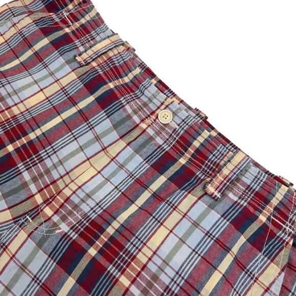 NEW Vintage Polo Ralph Lauren Jeans Company Cargo Shorts! 40 Red & Blue Plaid - Picture 2 of 4